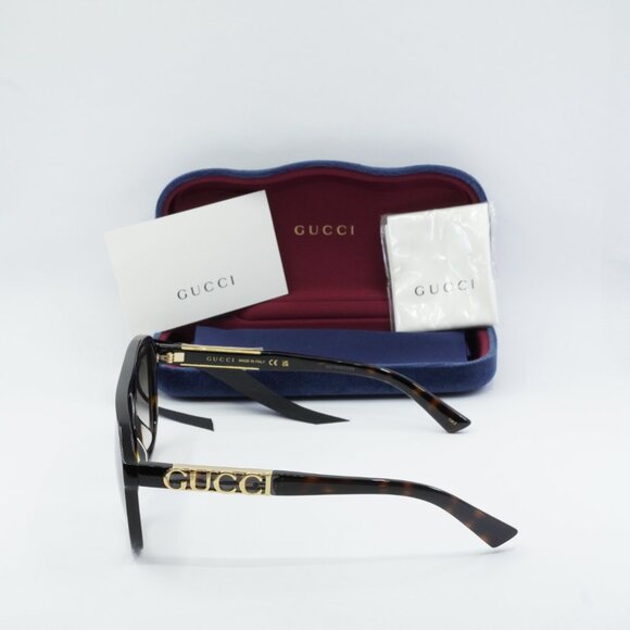 Gucci GG1188S 003 Aviator Sunglasses - Dark Havana/Brown - Picture 6 of 10